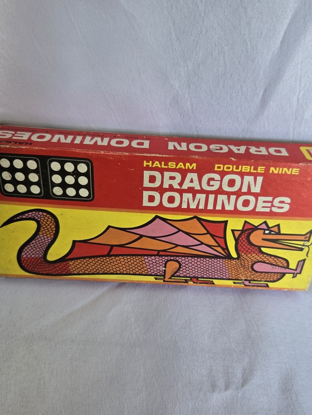 Vintage Halsam Double Nine Dragon Dominoes No. 920 55 Pieces Original Box